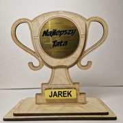 Puchar Statuetka Prezent dla Taty Dziadka Grawer Imię Złoty