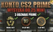 Konto Steam CS2 Status PRIME + 3 ODZNAKI | Pelny Dostep | CSGO FACEIT CS:GO