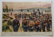 1327 Pocztówka : Wymarsz Pierwszej Kompanii Kadrowej z Oleandrów 1914