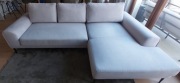 Narożnik narożna sofa łóżko jasnoszary 276 x 156 x 89 cm funkcja spania