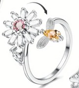 Pierścionek antystresowy otwarty regulowany kręci się + pudełko