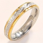 BROKATOWA OBRĄCZKA DWUKOLOROWA, GRAWER, rozmiar 11