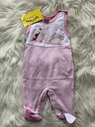 Pajacyk niemowlęcy bez rękawów różowy dla dziewczynki