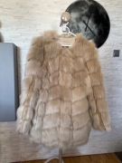 Reserved beżowe sztuczne futro futerko płaszcz beżowy beż 40 / L