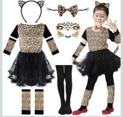 Kostium lamparta, kostium kota, z motywem panterki 3-4 lata,dla dziewczynki