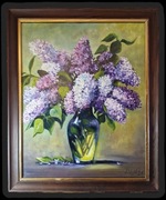 Obraz olejny Bukiet Bzów z ramą 