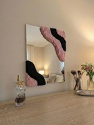 Lustro Tufting Handmade Różowo-Czarne Aesthetic Lekkie Bezpieczne