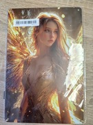 Dekor obraz aluminium Złoty Anioł Kobieta do wystroju 20 x 30 pokój Salon