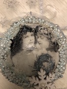 Bombka medalion 12 cm Retro