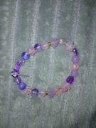 Bransoletka handmade – pastelowa fioletowo-różowa, elastyczna