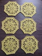 Podkładka pod kubek seledynowy 6 sztuk na szydełku kordonek 