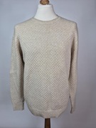 Sweter Cubus XL beżowy unisex wełna bawełna klasyczny round neck