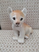 Lew, tygrys figurka porcelanowa łomanosow 