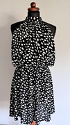 Nowa oryginalna letnia sukienka bez ramion grochy viscose rayon r. S 