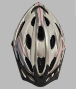 Kask rowerowy Fisher S/M – biały/srebrny/różowy – lekki,dobrze wentylowany