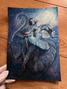 Oryginalny obraz – Baletnica i łabędzie  – A3 – sygnowany