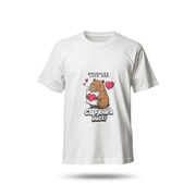 Koszulka Capybara Hugs – biała, uroczy nadruk, unisex