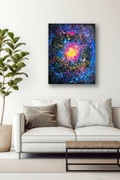 Kosmiczna eksplozja abstrakcyjny obraz ręcznie malowany, do salonu 40x50