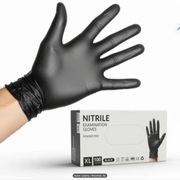 RĘKAWICZKI NITRYLOWE BEZPUDROWE CZARNE CLARA ROZMIAR XL