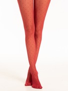 rajstopy czerwone w kropeczki rozmiar L H&M