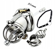 Stalowy pas cnoty Chastity cage klatka na penisa dilator Oring 51mm + pasek
