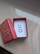 Złote kolczyki małe kółka próba 585 grawer