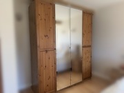 Szafa Ikea PAX - 4 moduły - drzwi lustra oraz z litego drewna sosnowego