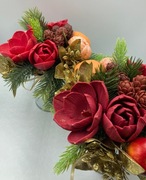 Stroik świąteczny Kwiaty z mydła Gwiazda betlejemska, mandarynki, amarylis