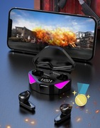SŁUCHAWKI DOUSZNE Bluetooth 5.3 USB gamingowe sport + POWERBANK