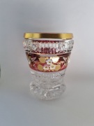 Kryształowy, złocony wazon, Bohemia