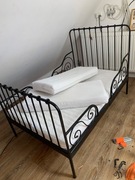 Czarne metalowe  łóżko ikea 80x 200