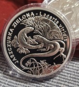 20 zł srebro jaszczurka zielona moneta ag