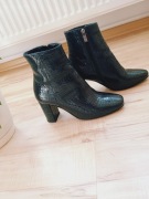 r.36 QUAZI Damskie granatowe botki skóra naturalna 