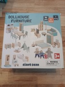 GIANT BEAN Drewniane Meble do Domku dla Lalek 36 Części z Lalkami 3+