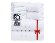 Zestaw 8 ręczników frotte - białe 