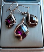 Komplet kolczyki wisiorek srebro 925