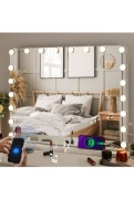 Lustro LED 80x60cm wbudowane głośniki, połączenie bluetooth,stacja USB