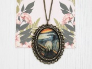 wisiorek Krzyk vintage retro boho etno folk obraz Munch NA103