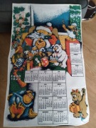 Kalendarz 1992 Makatka ściereczka len