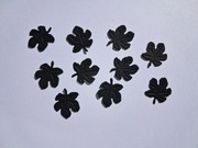 Scrapki liść tłoczony 10 szt. 17x20mm czarny gramatura 300 g/m2