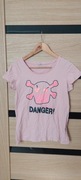Koszulka t-shirt adidas danger M 38 rozowa z brokatem czaszka
