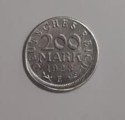 Niemcy, 200 marek 1923 E, DESTRUKT - niecentryczne bicie