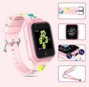 SMARTWATCH DLA DZIECI ZEGAREK 2-APARAT GPS SIM 4G RÓŻOWY