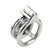 Mały Stalowy płaski pas cnoty Chastity Cage  Dilator oring 40mm