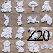 Zestaw 20 figurki do malowania dla dzieci z gipsu 