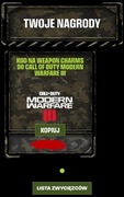 KOD WEAPON CHARMS do CALL OF DUTY MODERN WARFARE 3