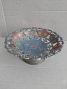 Patera mosiężna kolorowa indyjska 