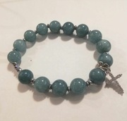 RÓŻANIEC bransoletka dziesiątka turkusowa cyrkonie hematyt