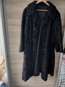 Vintage czarny płaszcz z karakułów  klasyk lata 60/70