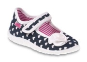 nowe BEFADO 21 granat serduszka rzepy baleriny kapcie wsuwane dziewczęce 